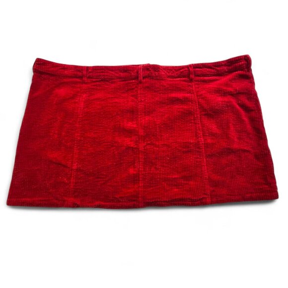 Disney Turning Red Panda Womens 3XL Corduroy Mini Skirt Embroidery Snap Front - Picture 2 of 12